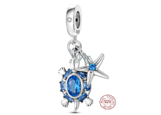 Charm Sterling Silver 925 Sea Turtle, Starfish 2-in-1, Sea Bracelet Pendant