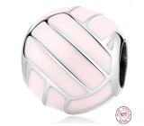 Charm Sterling silver 925 Volleyball - pink, bead on bracelet sport