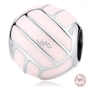 Charm Sterling silver 925 Volleyball - pink, bead on bracelet sport