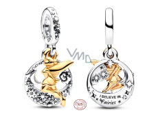 Charm Sterling silver 925 Disney 100. anniversary Tinker Bell Starry Night - Are you excited to return to Neverland, bracelet pendant