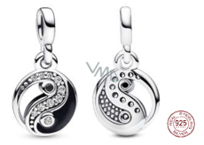 Charm Sterling Silver 925 Yin and Yang - Mini Medallion Shimmering, Pendant Bracelet Symbol