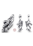 Charm Sterling silver 925 Exclamation mark and question mark - Mini medallion, bracelet pendant