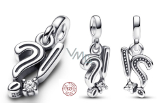 Charm Sterling silver 925 Exclamation mark and question mark - Mini medallion, bracelet pendant