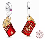 Charm Sterling Silver 925 Red Envelope - Wealth Pendant Bracelet Symbol