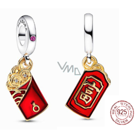 Charm Sterling Silver 925 Red Envelope - Wealth Pendant Bracelet Symbol