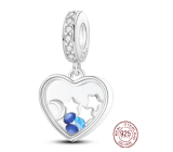 Charm Sterling silver 925 Celestial heart, love bracelet pendant