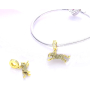 Charm Sterling silver 925 Leopard, animal bracelet pendant
