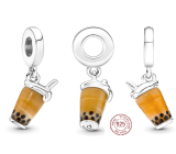 Charm Sterling Silver 925 Bubble Tea - Milk Tea, Bracelet Pendant, Food & Drink