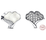 Charm Sterling silver 925 Ginkgo Biloba Smart, bead for bracelet nature