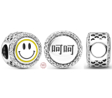 Sterling silver 925 Talisman sparkly smiley bead on bracelet symbol