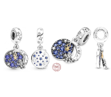Charm Sterling silver 925 Santa on the moon 2in1, Christmas bracelet pendant