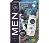 Nivea Men Daily Trio Creme cream 30 ml + Invisible Black & White Fresh antiperspirant deodorant spray 150 ml + Sensitive 3in1 shower gel 250 ml, cosmetic set for men