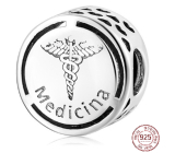 Charm Sterling silver 925 Medicine symbol bead on bracelet job