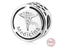 Charm Sterling silver 925 Medicine symbol bead on bracelet job