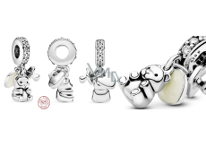 Charm Sterling Silver 925 Plush Baby Bear 3in1, Bracelet Pendant Family