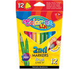 Colorino 2in1 Markers double-sided brush and thin tip 12 colours