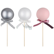 Plastic flask with bow 6 cm + skewer 1 piece different colours