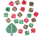 Wooden leaves coloured 2 cm 24 pieces