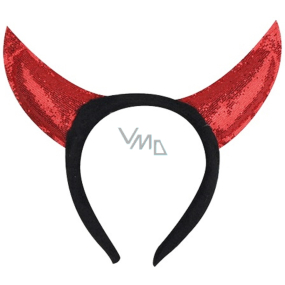 Devil's horns glittering, red on the headband