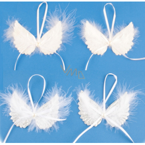 Angel wings white 9 x 6 cm 2 pieces different motifs