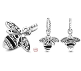 Charm Sterling silver 925 Queen Bee shimmering, animal bracelet pendant