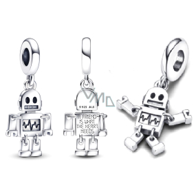 Charm Sterling Silver 925 Best Friend Robot Bot, Pendant Bracelet, Friendship