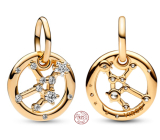 Charm Sterling Silver 925 Gold Plated Zodiac Sign Virgo, Pendant Bracelet