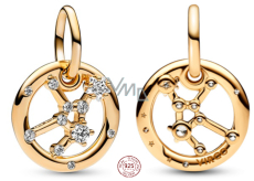 Charm Sterling Silver 925 Gold Plated Zodiac Sign Virgo, Pendant Bracelet
