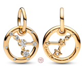Charm Sterling silver 925 Gold plated Zodiac sign of Cancer, bracelet pendant