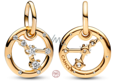 Charm Sterling silver 925 Gold plated Zodiac sign of Cancer, bracelet pendant