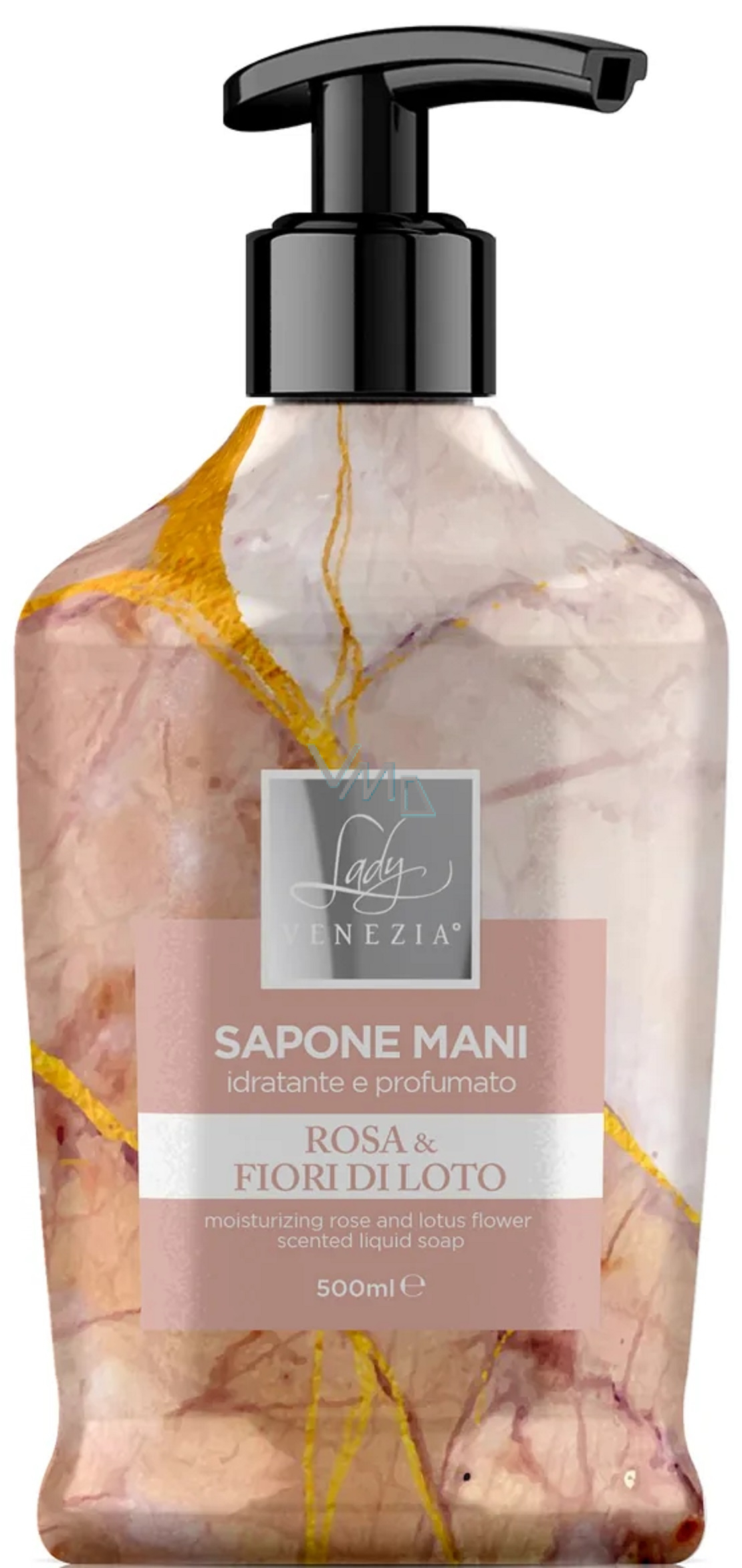 Lady Venezia Rosa & Fiori Di Loto - Rose and Lotus Flowers liquid soap 500  ml dispenser - VMD parfumerie - drogerie