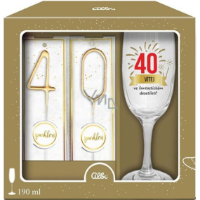 Albi Birthday set with sparkler 40 Welcome to the fantastic decade! 190 ml