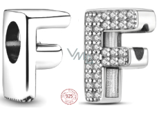 Sterling silver 925 Alphabet letter F, bracelet bead
