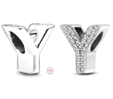 Sterling silver 925 Alphabet letter Y, bead for bracelet
