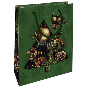 Nekupto Gift paper bag 14 x 11 x 6,5 cm Christmas tree green