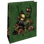 Nekupto Gift paper bag 14 x 11 x 6,5 cm Christmas tree green