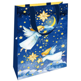 Nekupto Gift paper bag with embossing 17,5 x 11 x 8 cm Christmas angels