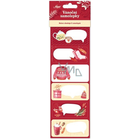 Nekupto Christmas gift stickers Teapot 6 pieces