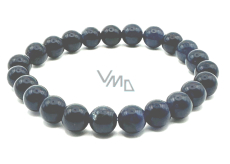 Sapphire bracelet elastic natural stone, ball 8 mm / 16-17 cm, stone of wisdom, truth and intuition