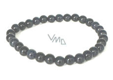Sapphire bracelet elastic natural stone, ball 6 mm / 16 - 17 cm, stone of wisdom, truth and intuition