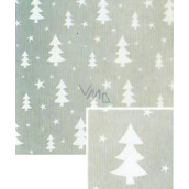 Nekupto Christmas gift wrapping paper 70 x 500 cm Silver, white trees
