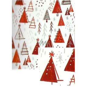 Nekupto Christmas gift wrapping paper 70 x 1000 cm White, red trees
