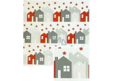 Nekupto Christmas gift wrapping paper 70 x 1000 cm White, red-grey houses