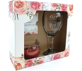 Albi Perfect woman wine glass 220 ml + scented candle + dedication, gift set