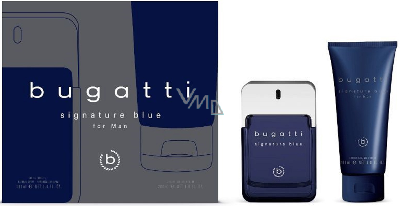 Bugatti Signature Blue eau de toilette 100 ml + shower gel 200 ml, gift set  for men - VMD parfumerie - drogerie