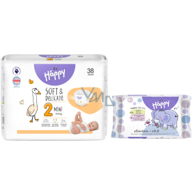 Bella Happy Mini 2 3 - 6 kg diaper panties for children 38 pieces + Bella wet wipes for children 10 pieces