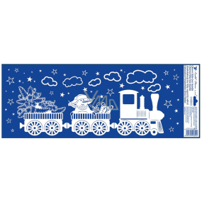 Window film Christmas Train with snow effect Snowman and tree 60 x 22,5 cm