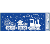 Window film Christmas Train with snow effect Snowman and tree 60 x 22,5 cm
