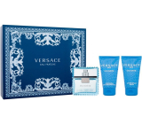 Versace Eau Fraiche Man Eau de toilette 50 ml + after shave balm 50 ml + shower gel 50 ml, gift set for men