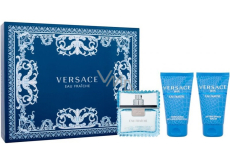 Versace Eau Fraiche Man Eau de toilette 50 ml + after shave balm 50 ml + shower gel 50 ml, gift set for men